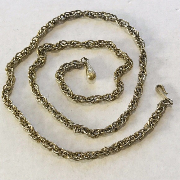 Vintage Coro Gold Tone Open Link Rope Chain Necklace 24" Long Signed - Picture 1 of 7